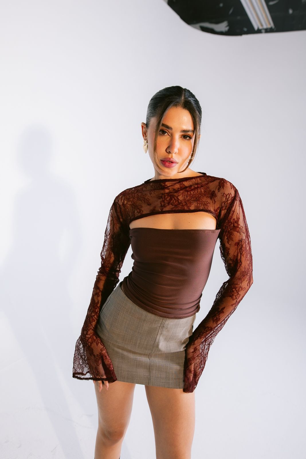 Brown lace Top
