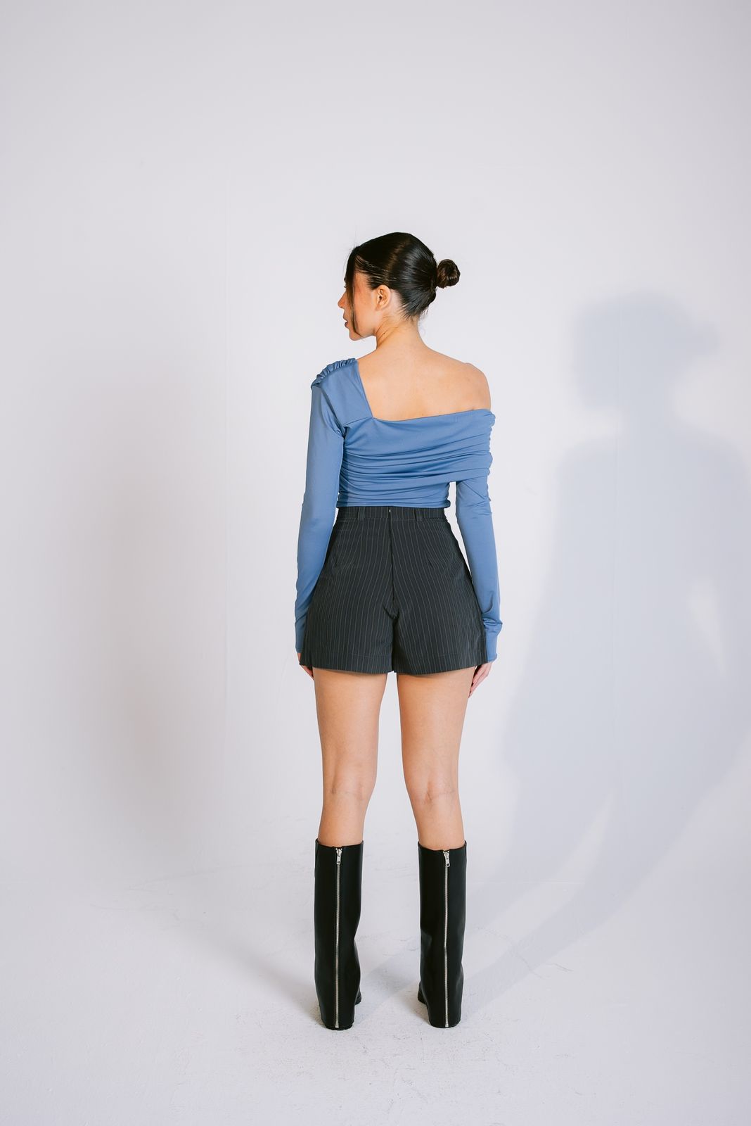 light Blue One Shoulder Top