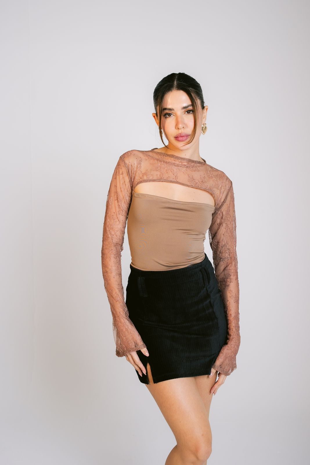 Mocha lace Top