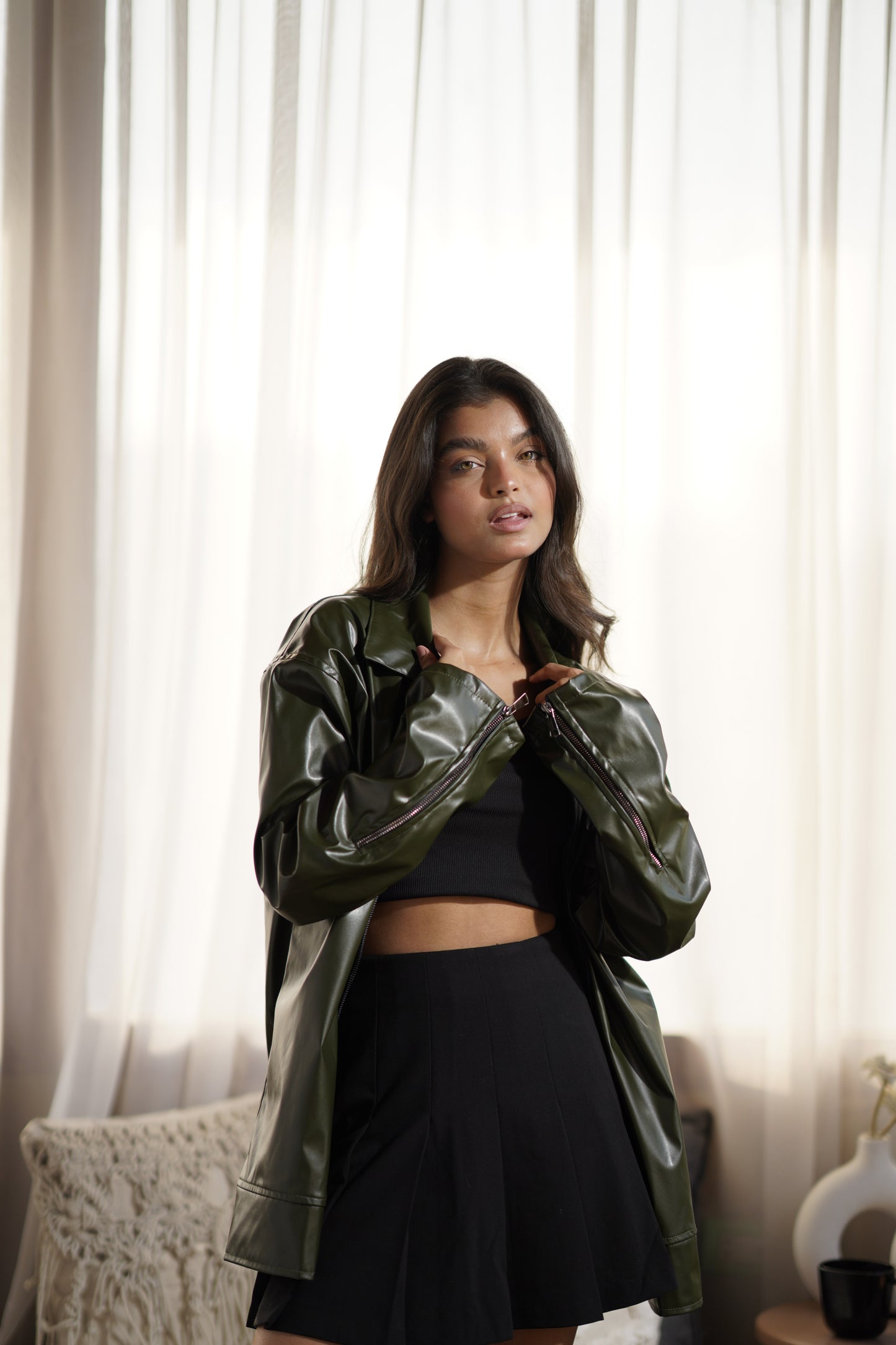 Olive Leather Jacket